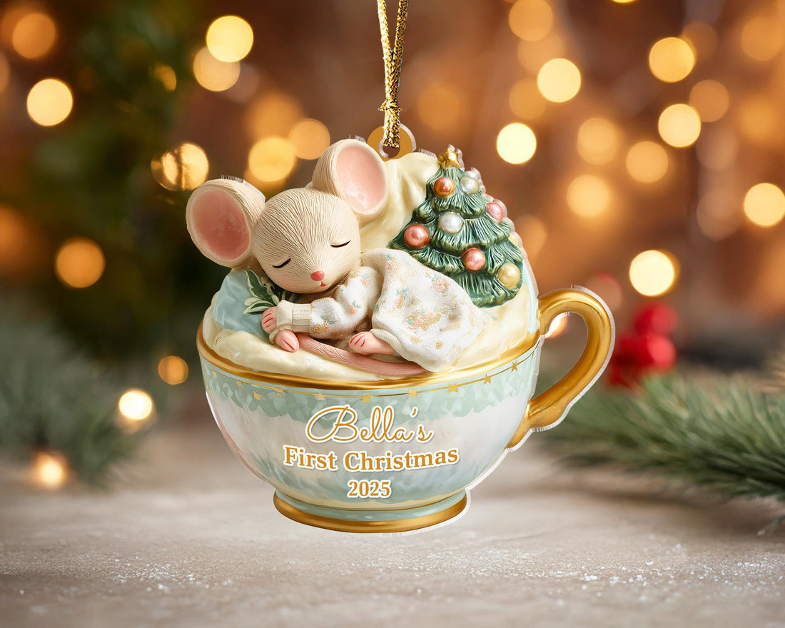 Personalized Baby's 1st Christmas Ornament, Newborn Ornament, Baby's First Christmas Gift, New Baby Ornament, Baby Shower Gift, Xmas Decor
