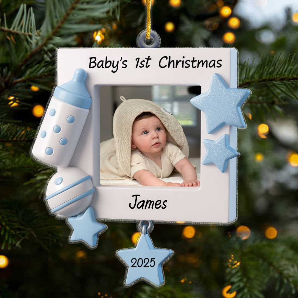 Personalized Baby's First Christmas Picture Frame Christmas Ornament Perfect Gift for Baby/Kid Custom Ornament - Christmas Ornament