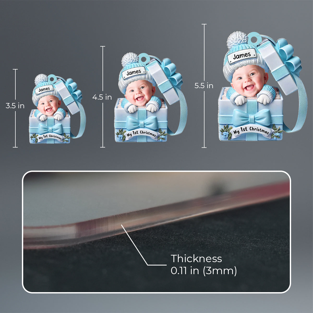 Baby Inside Gift Box - Personalized Custom Acrylic Ornament