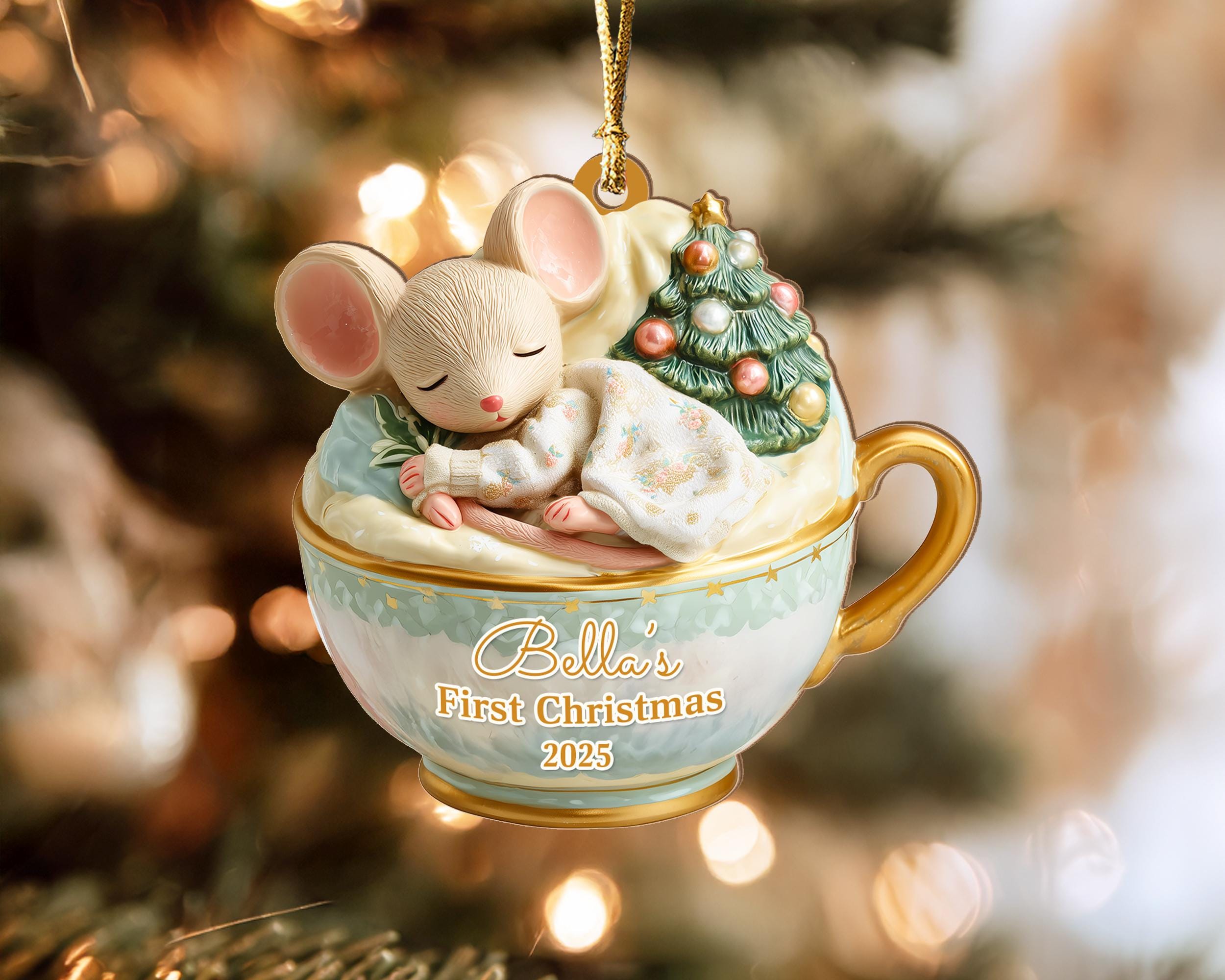 Personalized Baby's 1st Christmas Ornament, Newborn Ornament, Baby's First Christmas Gift, New Baby Ornament, Baby Shower Gift, Xmas Decor