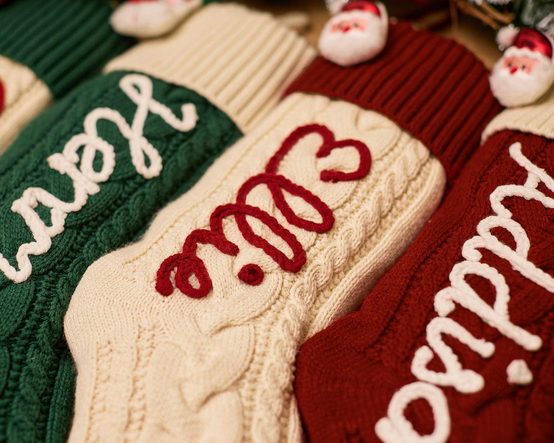 Personalized Christmas Stockings with name, Custom Knitted Stocking,Family Christmas Stockings