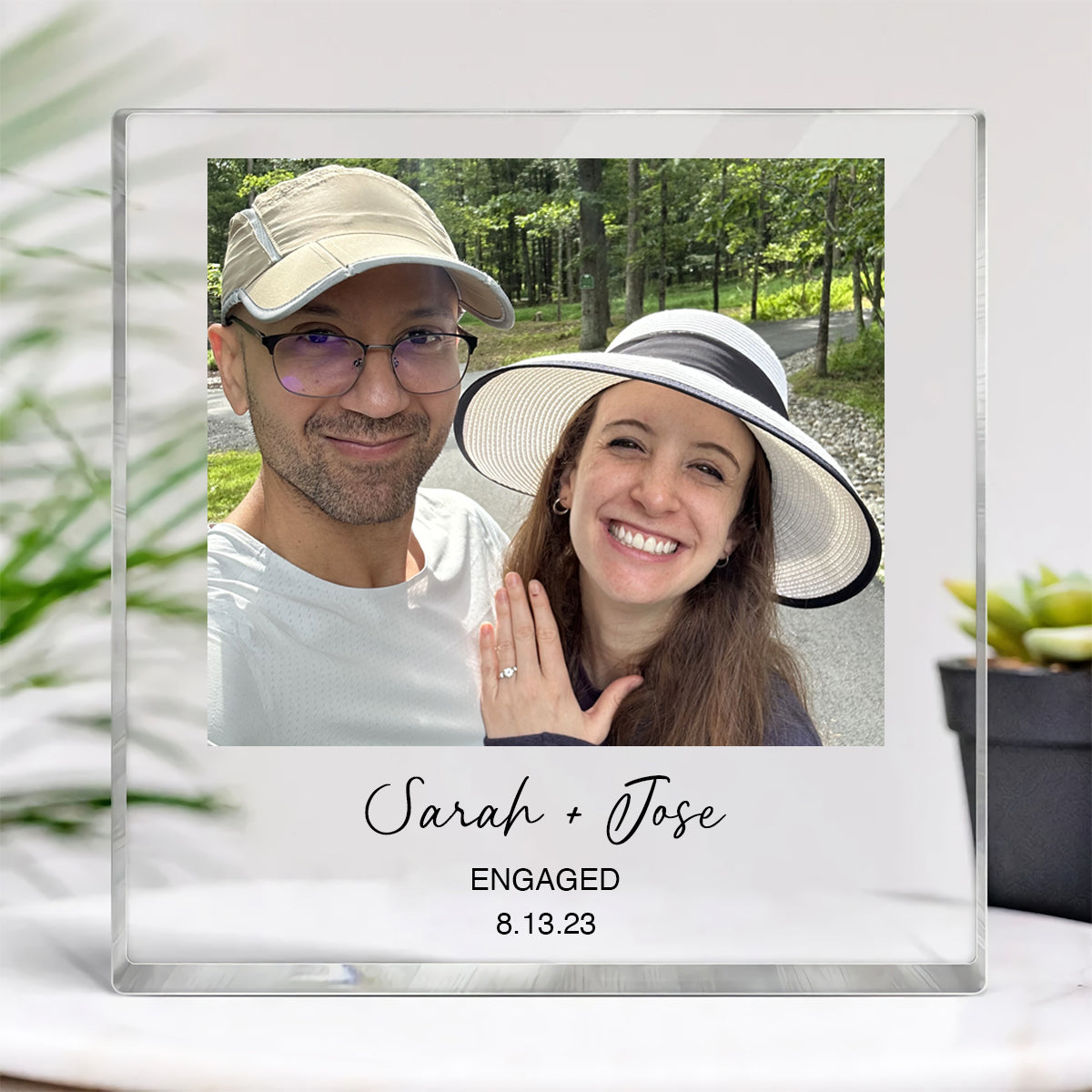 Personalized Engagement Photo Block, Engagement Gifts, Engaged Acrylic Photo Gift, Couple Gifts, Engagement Keepsake Memory Block