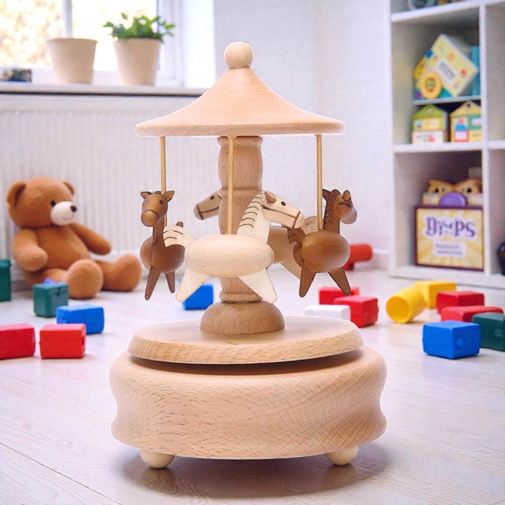 Custom Wooden Carousel Musical Box, Engraved Name Music Box,Sensory Toys,Unique Keepsake Gift,Baby shower gift, Birthday Gifts, Couples Gift