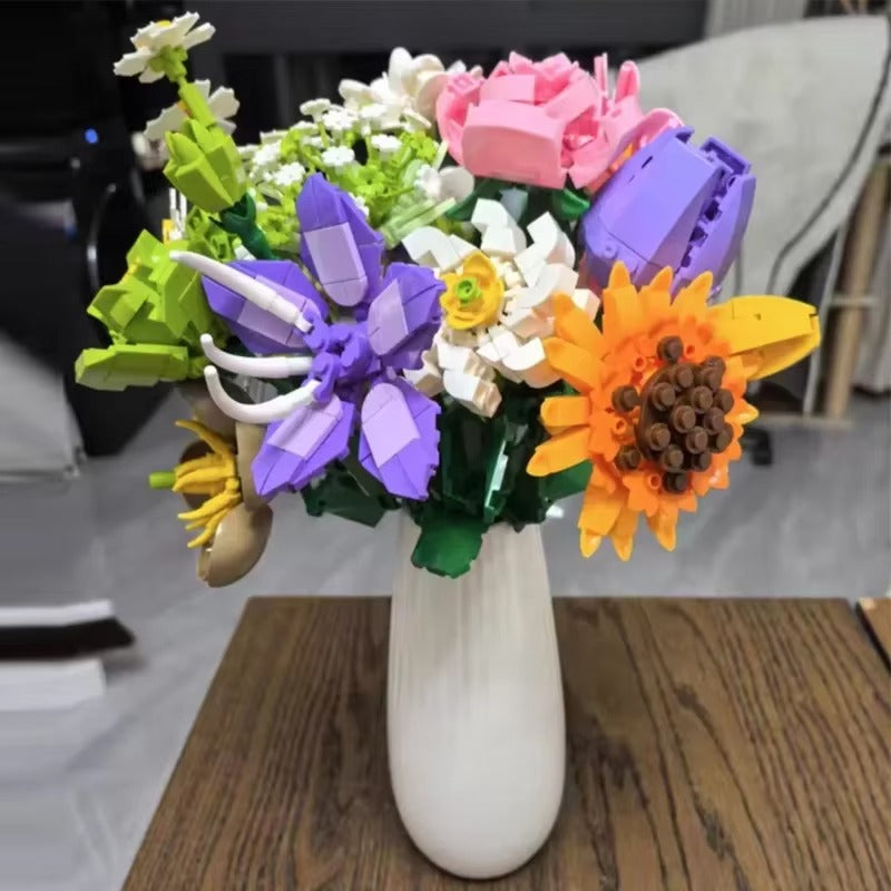 24 Days Flower Bouquet Building Blocks Christmas Advent Calendar Sunflower Countdown Advent Calendars Christmas Decoration 2025