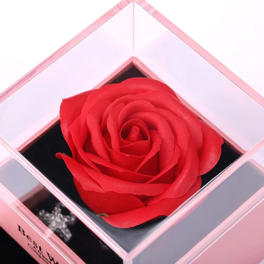 Jewelry Box with Rose Flower