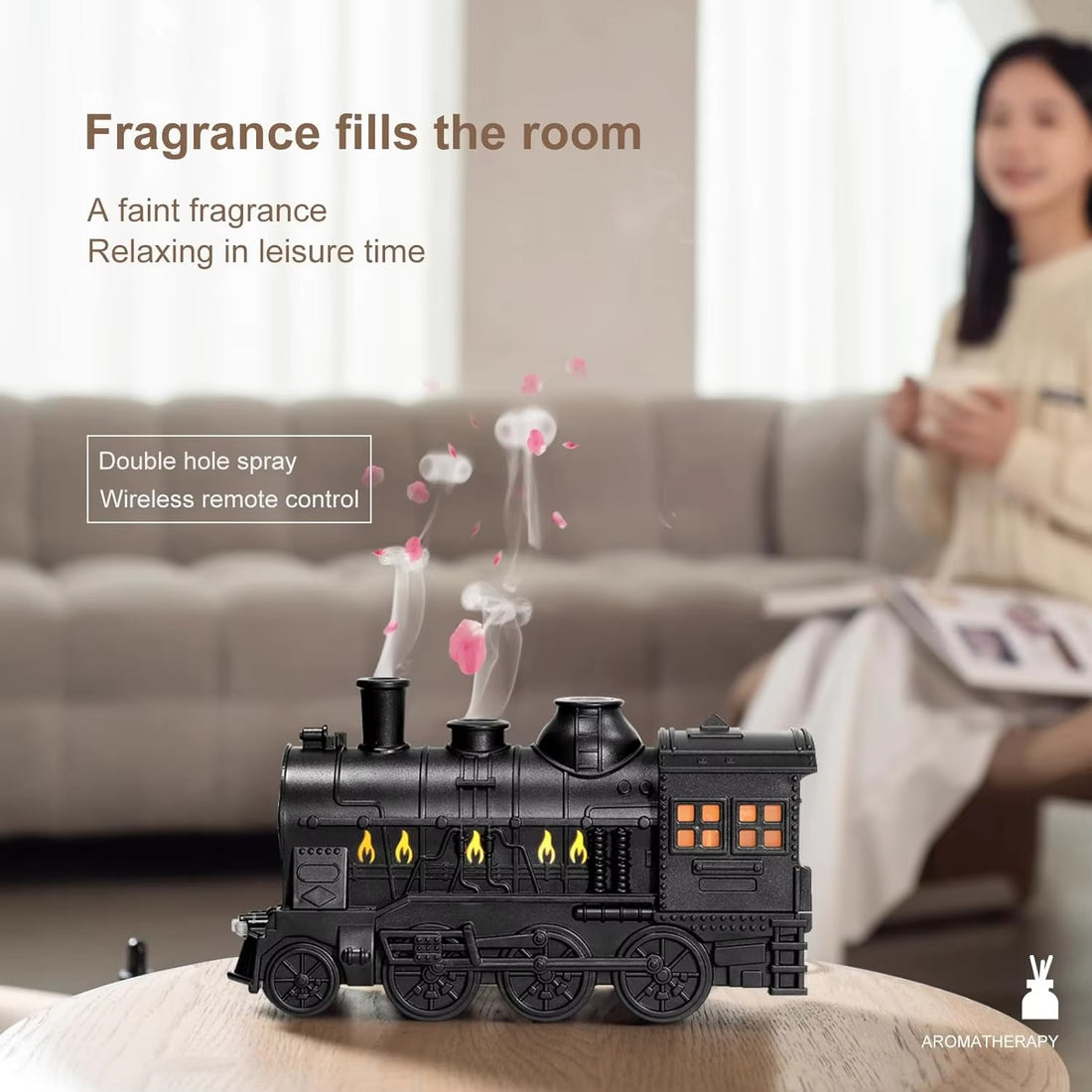Train Air Humidifier Ultrasonic Aromatherapy Diffusers Mist Maker Fragrance Essential Oil Aroma Difusor Remote control 300ml
