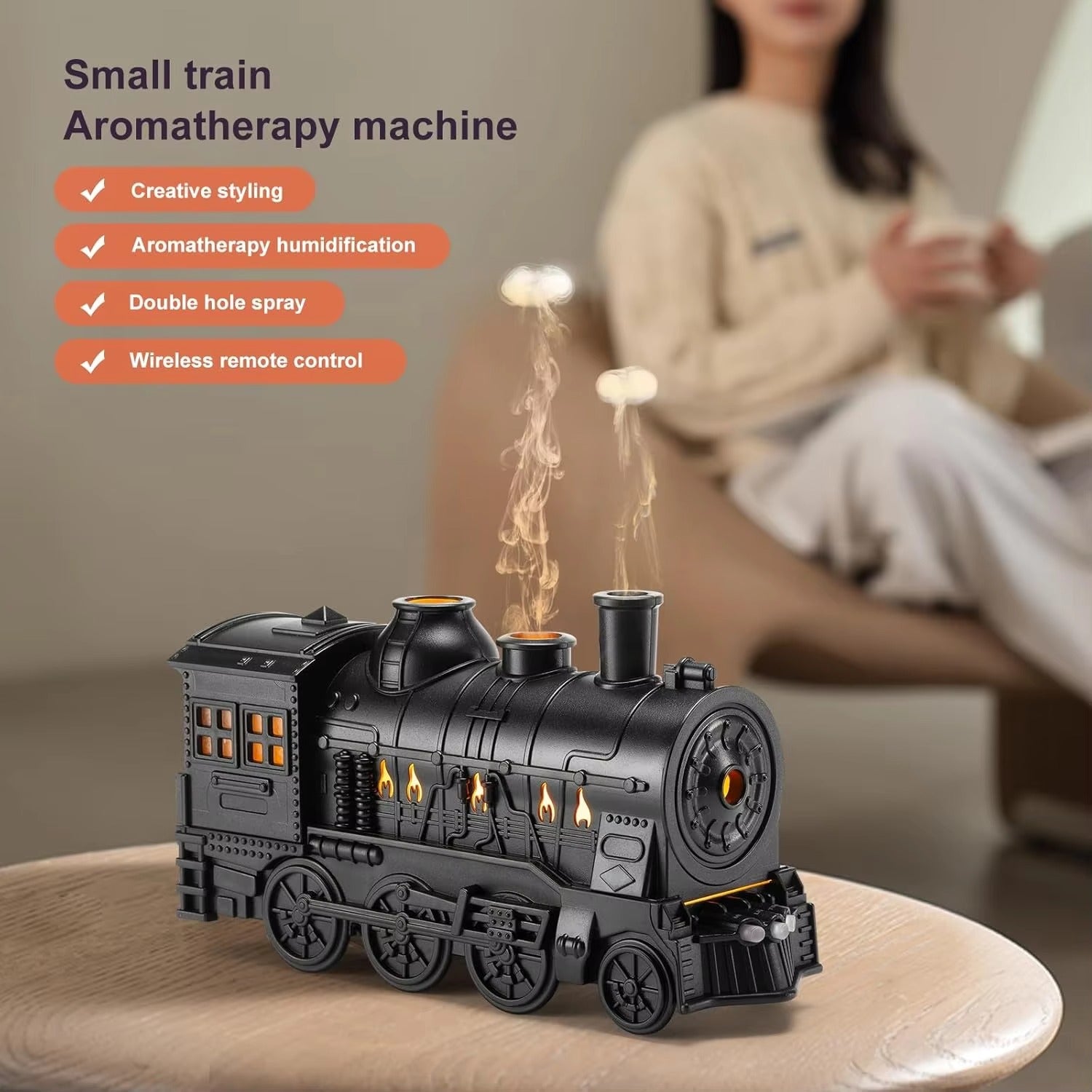 Train Air Humidifier Ultrasonic Aromatherapy Diffusers Mist Maker Fragrance Essential Oil Aroma Difusor Remote control 300ml