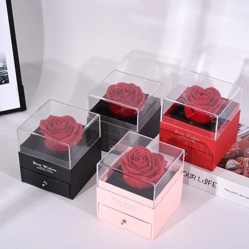 Jewelry Box with Rose Flower