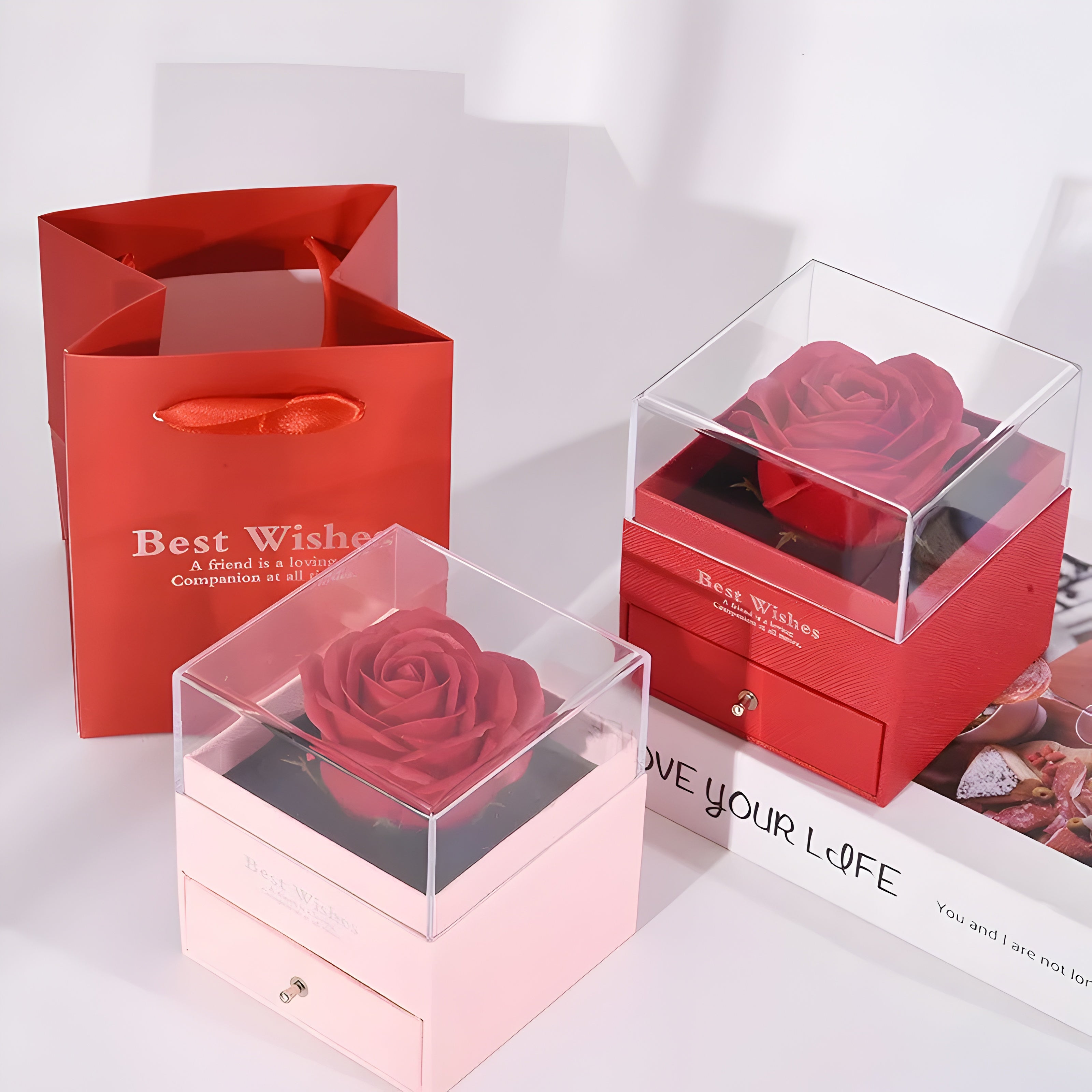 Jewelry Box with Rose Flower