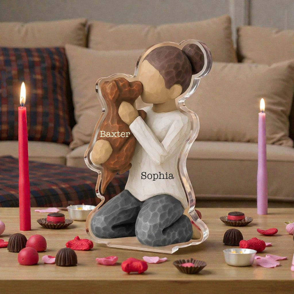 Valentine with my dog - Personalized Acrylic Block Plaque