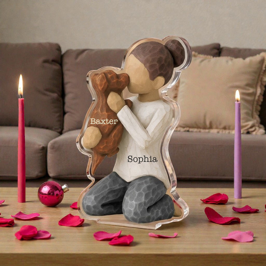 Valentine with my dog - Personalized Acrylic Block Plaque