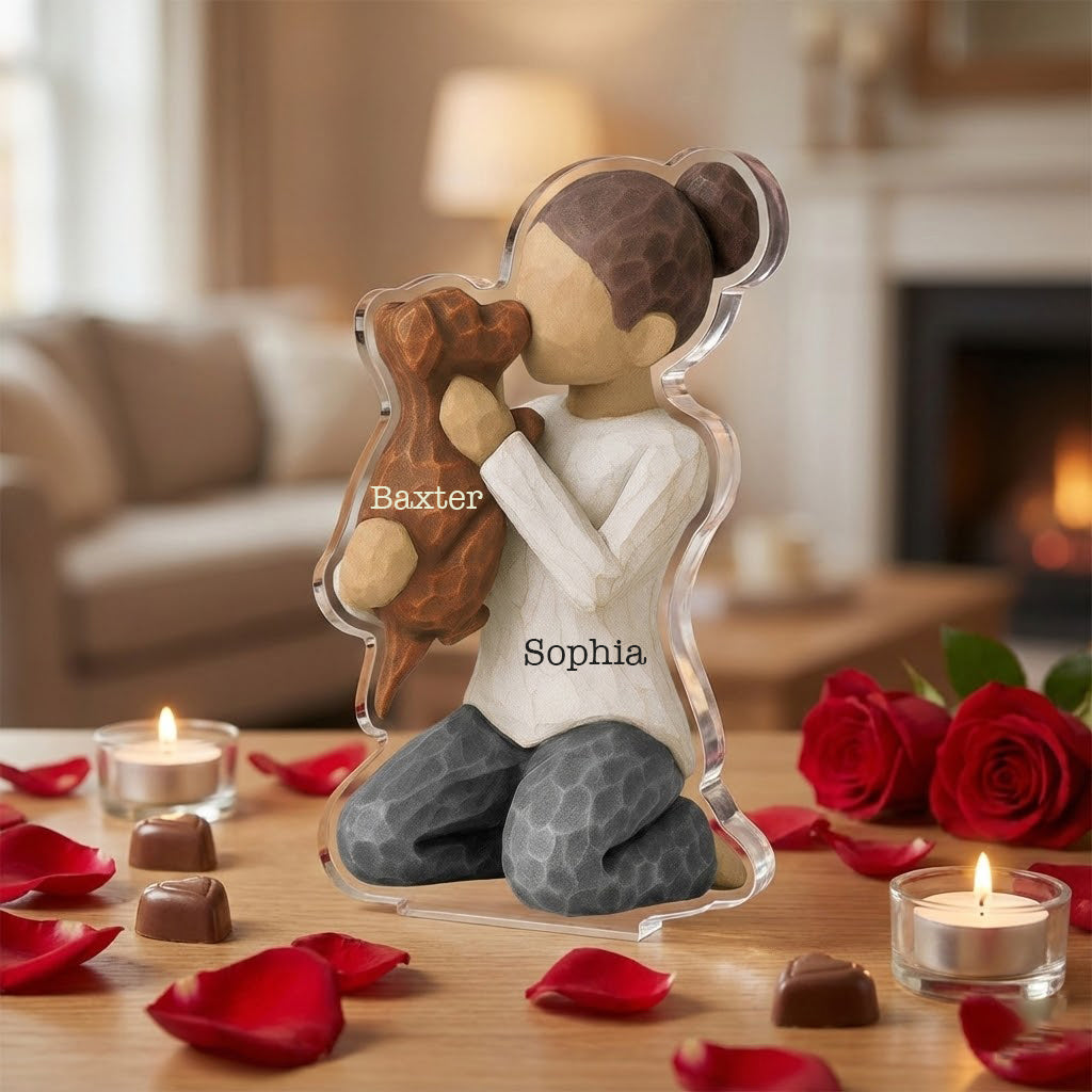 Valentine with my dog - Personalized Acrylic Block Plaque