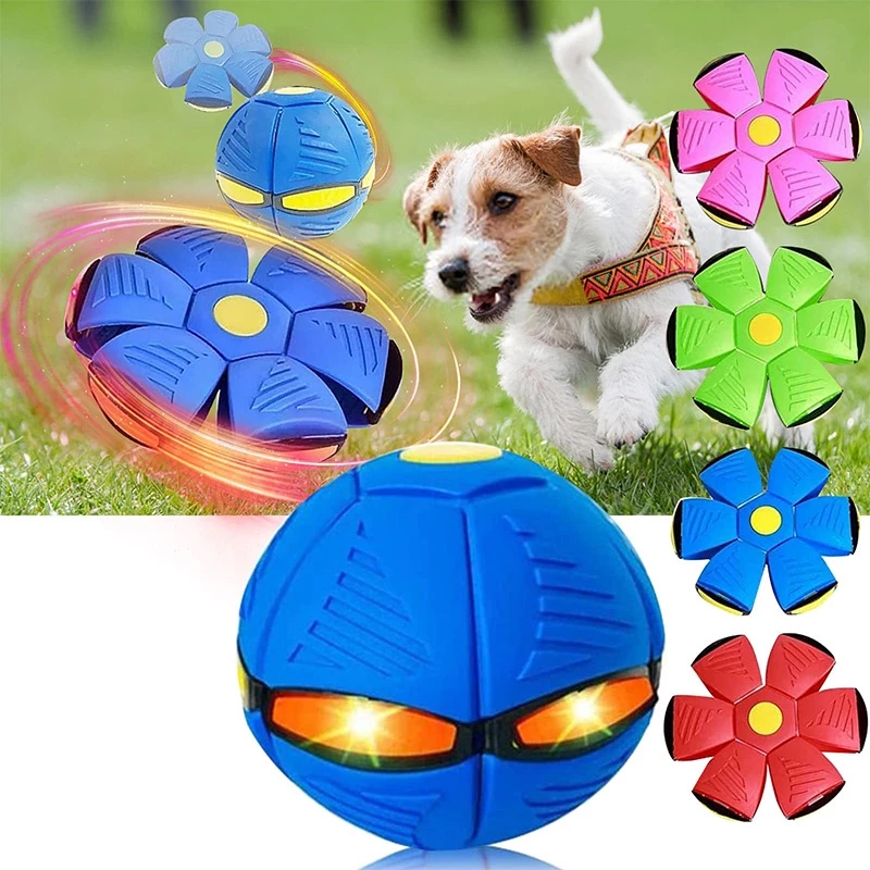 Flying Saucer Bouncing Ball Is A Durable, Elastic and Fun Dog Pet Toy Suitable for Outdoor Activities and Exercise