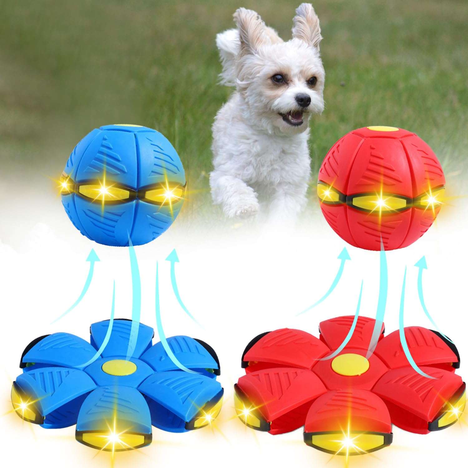 Flying Saucer Bouncing Ball Is A Durable, Elastic and Fun Dog Pet Toy Suitable for Outdoor Activities and Exercise