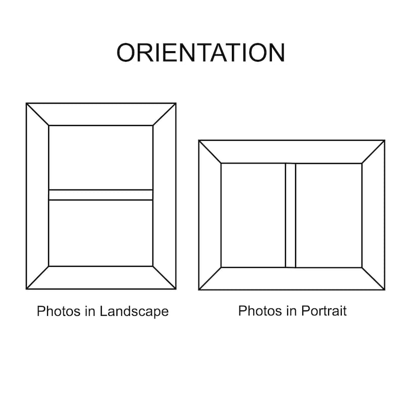 Oak Double Aperture 6"x4" or 7"x5" Personalised Photo Frame / Wedding Photo Frame / Gifts for Couples Frame / Split Photo Frame