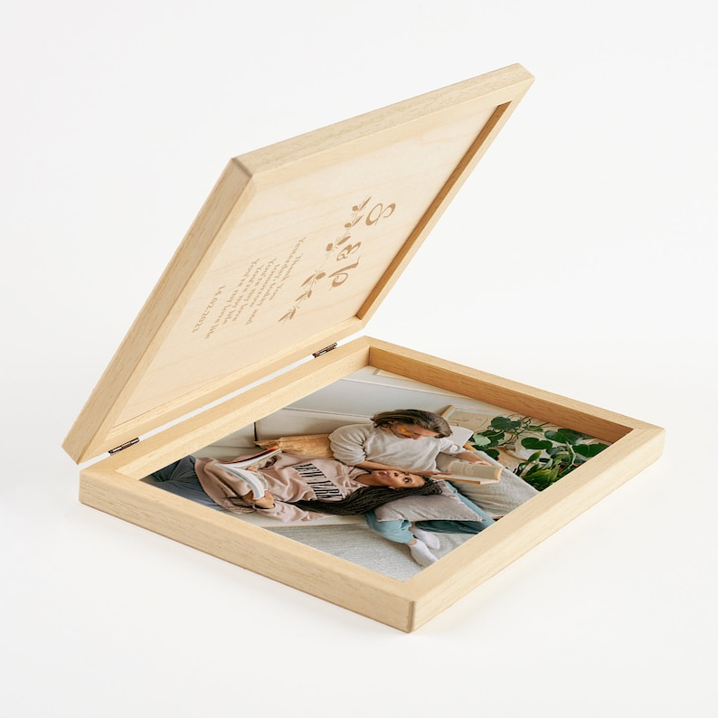 Custom Frame Gift For Her Wooden Christmas Keepsake Box. Personalized Gift For Women. Valentines Day Gifts For Him. Photo Box Wedding Gift.