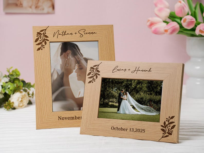 Personalized Wedding Photo Frame,Custom Engraved Picture Frame,Photo Frame Gift For Couples,Wedding Photo Frame,Anniversary Gift Home Decor