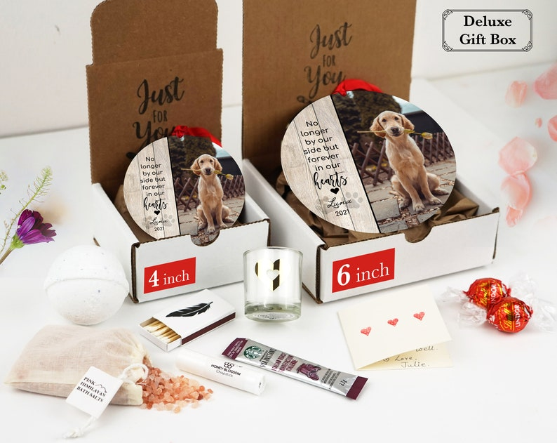 Personalized Pet Sympathy Gift - Christmas Photo Ornament - 4" or 6 (JUMBO)" - Personalized Christmas Ornament - Dog Memorial Photo