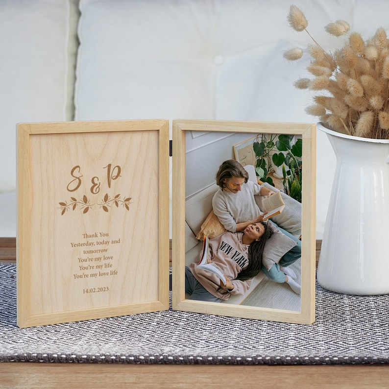 Custom Frame Gift For Her Wooden Christmas Keepsake Box. Personalized Gift For Women. Valentines Day Gifts For Him. Photo Box Wedding Gift.