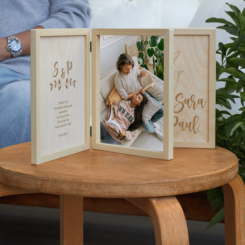 Custom Frame Gift For Her Wooden Christmas Keepsake Box. Personalized Gift For Women. Valentines Day Gifts For Him. Photo Box Wedding Gift.