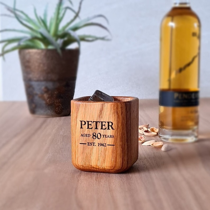 Personalised 80th Birthday Whiskey Tumbler