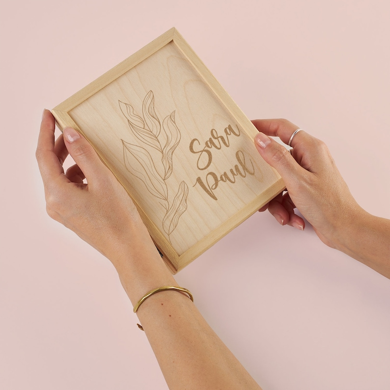 Custom Frame Gift For Her Wooden Christmas Keepsake Box. Personalized Gift For Women. Valentines Day Gifts For Him. Photo Box Wedding Gift.