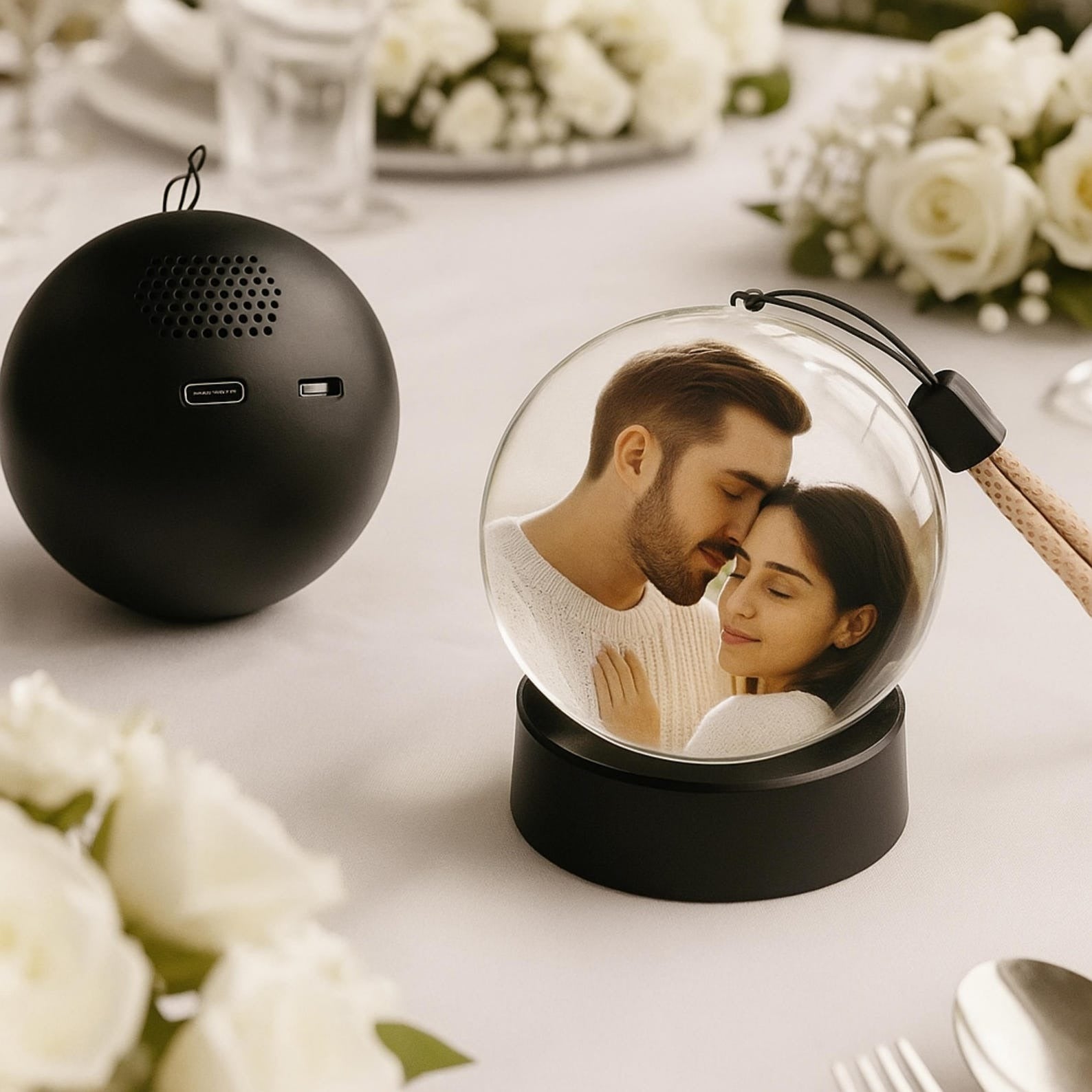 Glass Video Globe: Personalized Memory Crystal Ball Gift