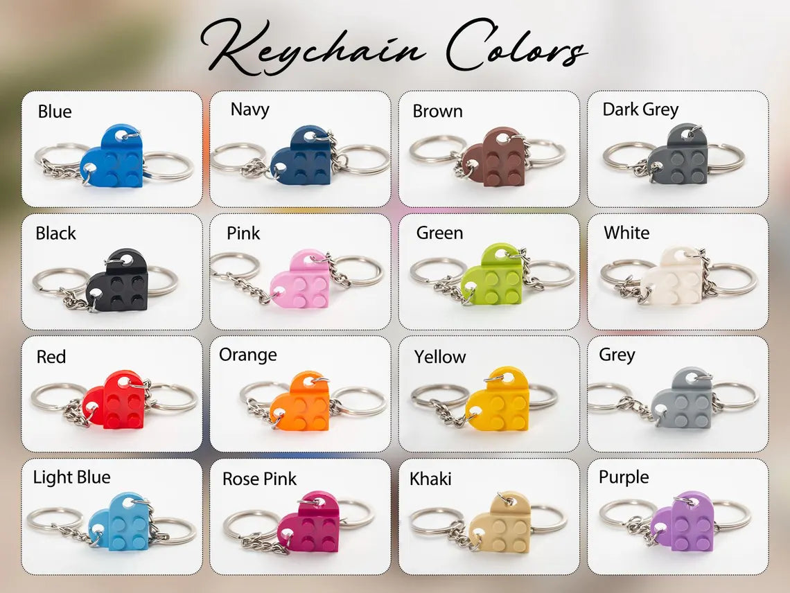Heart Keychain Lego Set