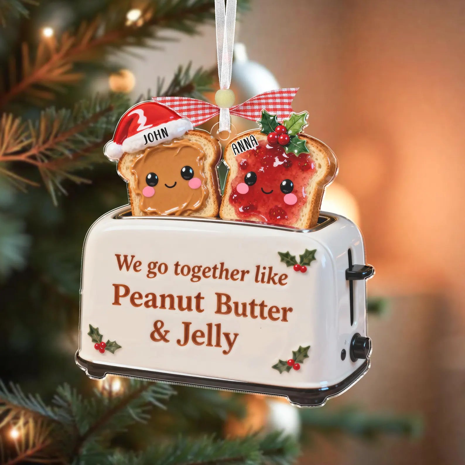 Personalized Couple Christmas Ornament 2025, Peanut Butter And Jelly Ornament, Gifts For Boyfriend Girlfriend