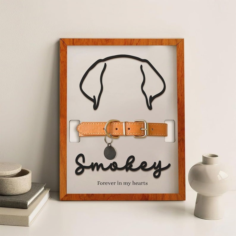 Personalized Loss of Pet Gift, Dog Memorial Gifts For Loss Of Dog, Memorial Pet Collar Holder, Memorial Frame Gift for Pet Lovers