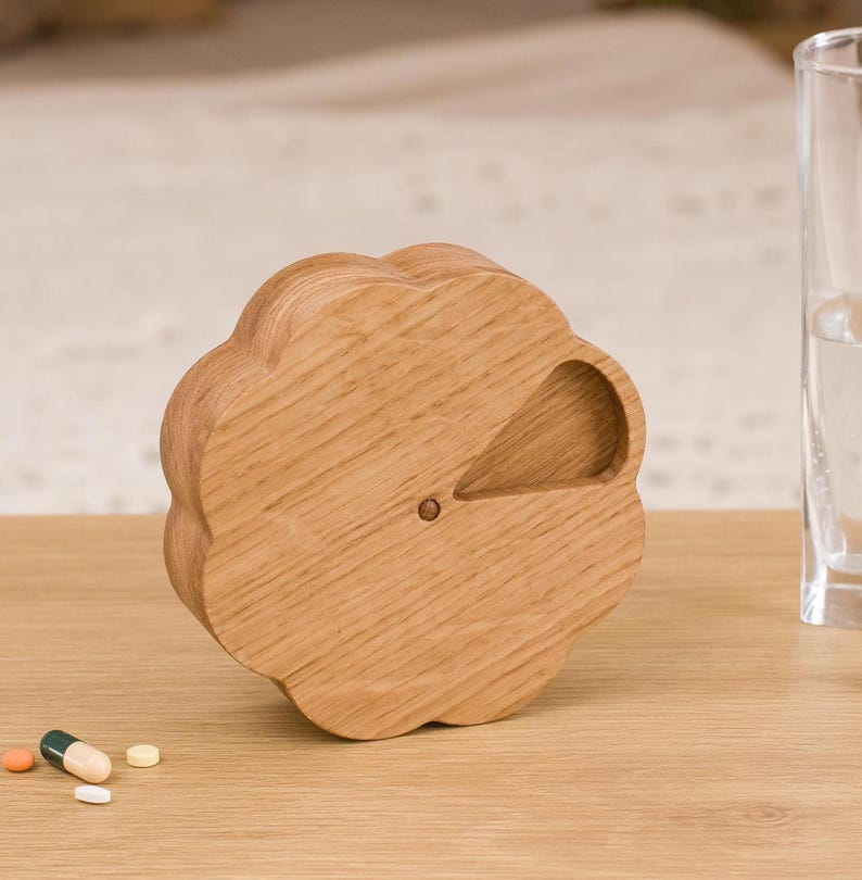 Wooden Pill Case 7 Day, Daily Pill Organizer, Pill Container, Weekly Pill Box, Vitamin Organizer