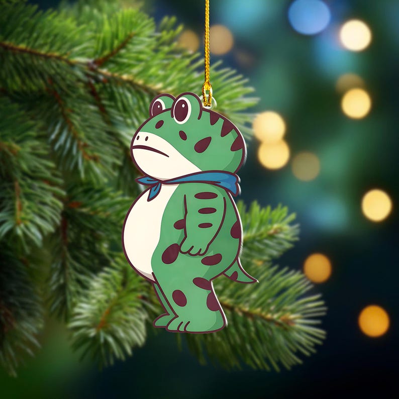 Portland Frog Ornament, Political Ornament, Freedom Frog, Funny Liberal, Pro-democrat Gift, Anti Maga Ornament, Frog Meme Ornament
