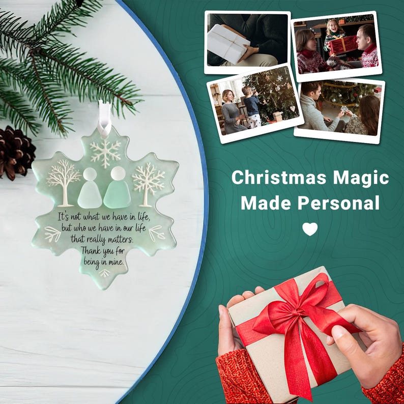 Snowflake Real Sea Friendship Ornament, Timeless Friendship Keepsake, Christmas Tree Hanging Ornaments, Best Friend Christmas Gifts