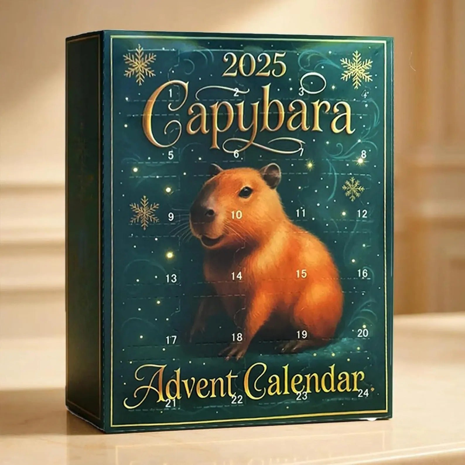 Capybara Advent Calendar 2025: 24 2d Acrylic Christmas Ornaments | Animal Advent Set, Capybara Gift, Xmas Countdown Decor, Tree Hanging