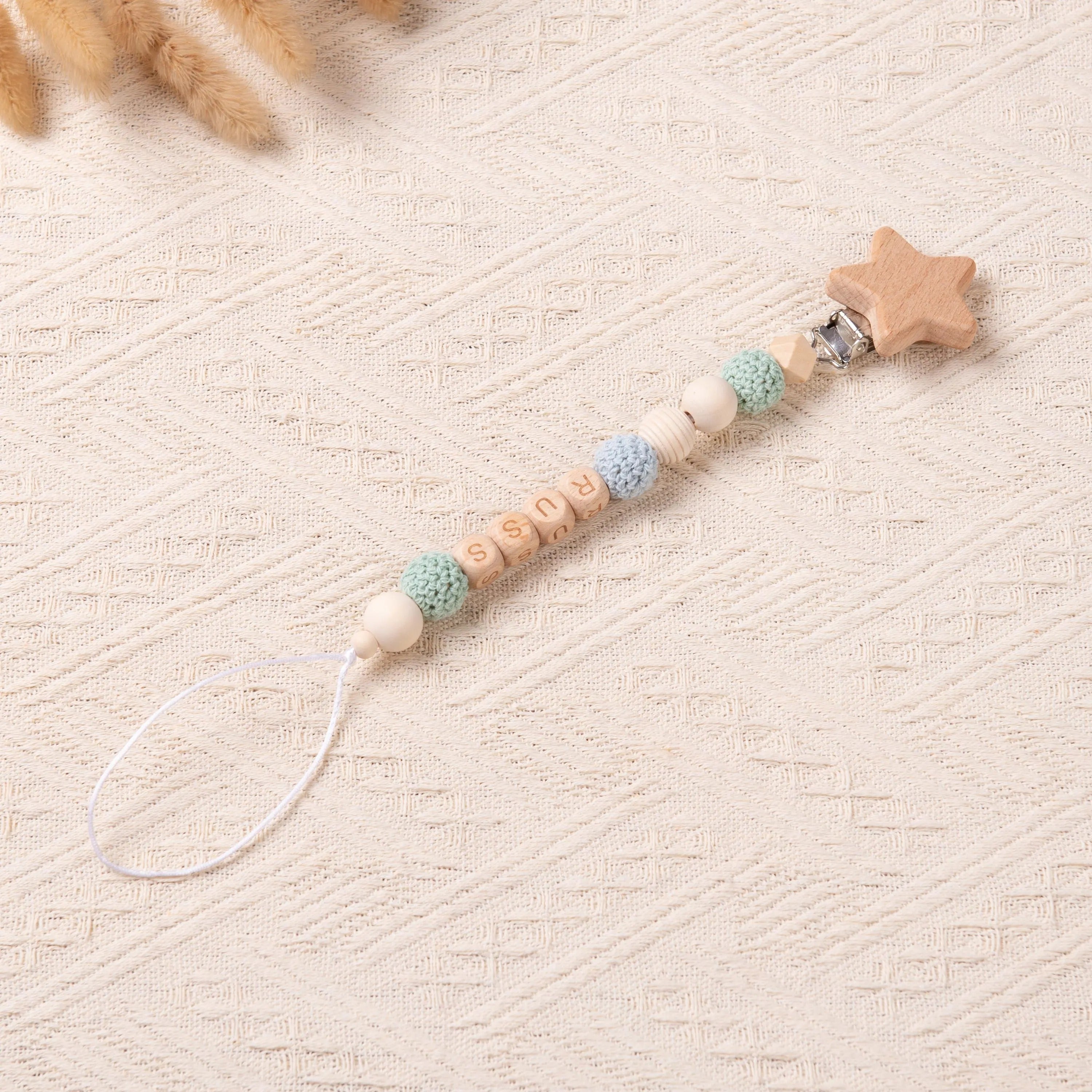 Personalized Crochet Pacifier Clip for Baby, Custom Binky Clip with Name, Soother Clip for Boy and Girl, Newborn Gifts, Baby Shower Gifts