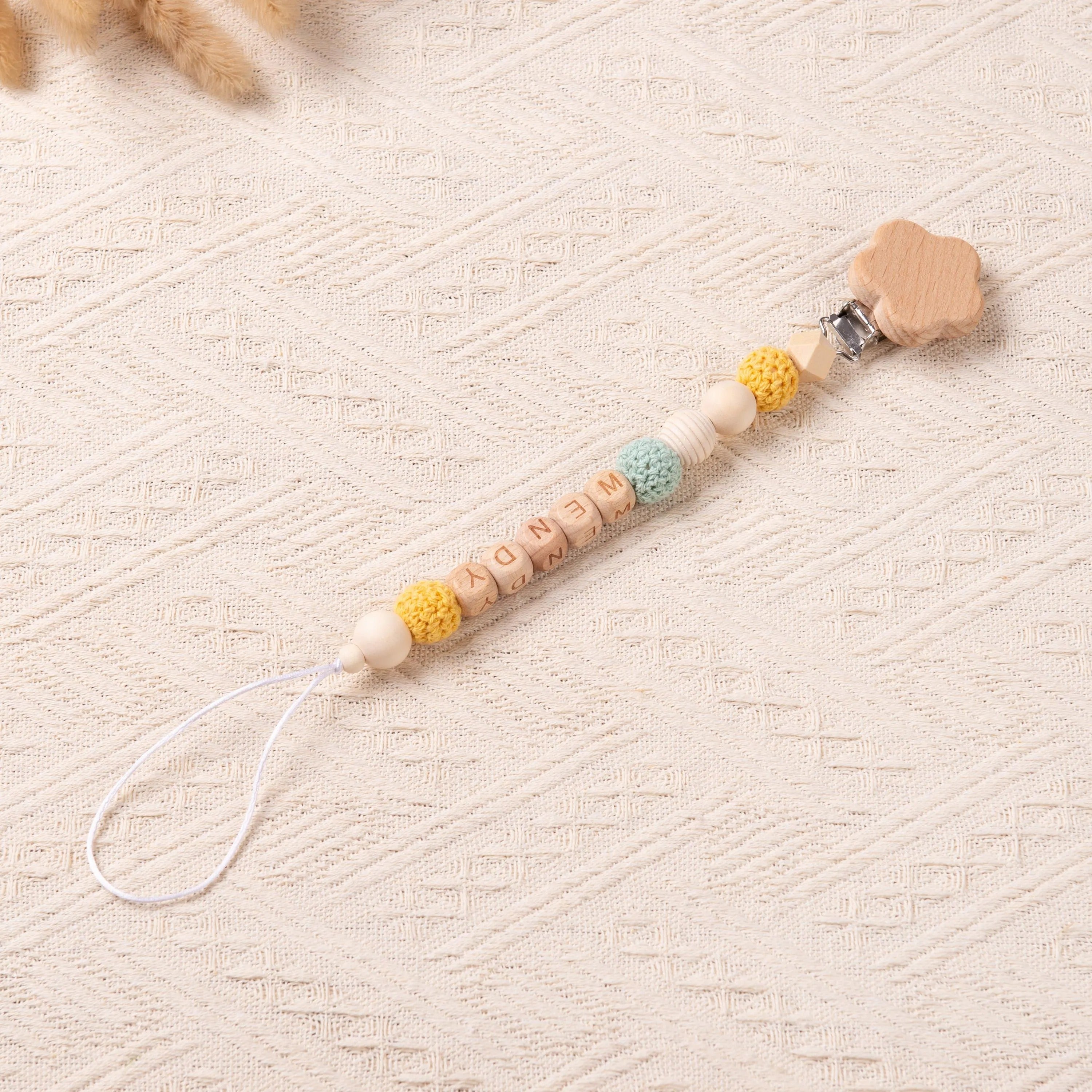 Personalized Crochet Pacifier Clip for Baby, Custom Binky Clip with Name, Soother Clip for Boy and Girl, Newborn Gifts, Baby Shower Gifts