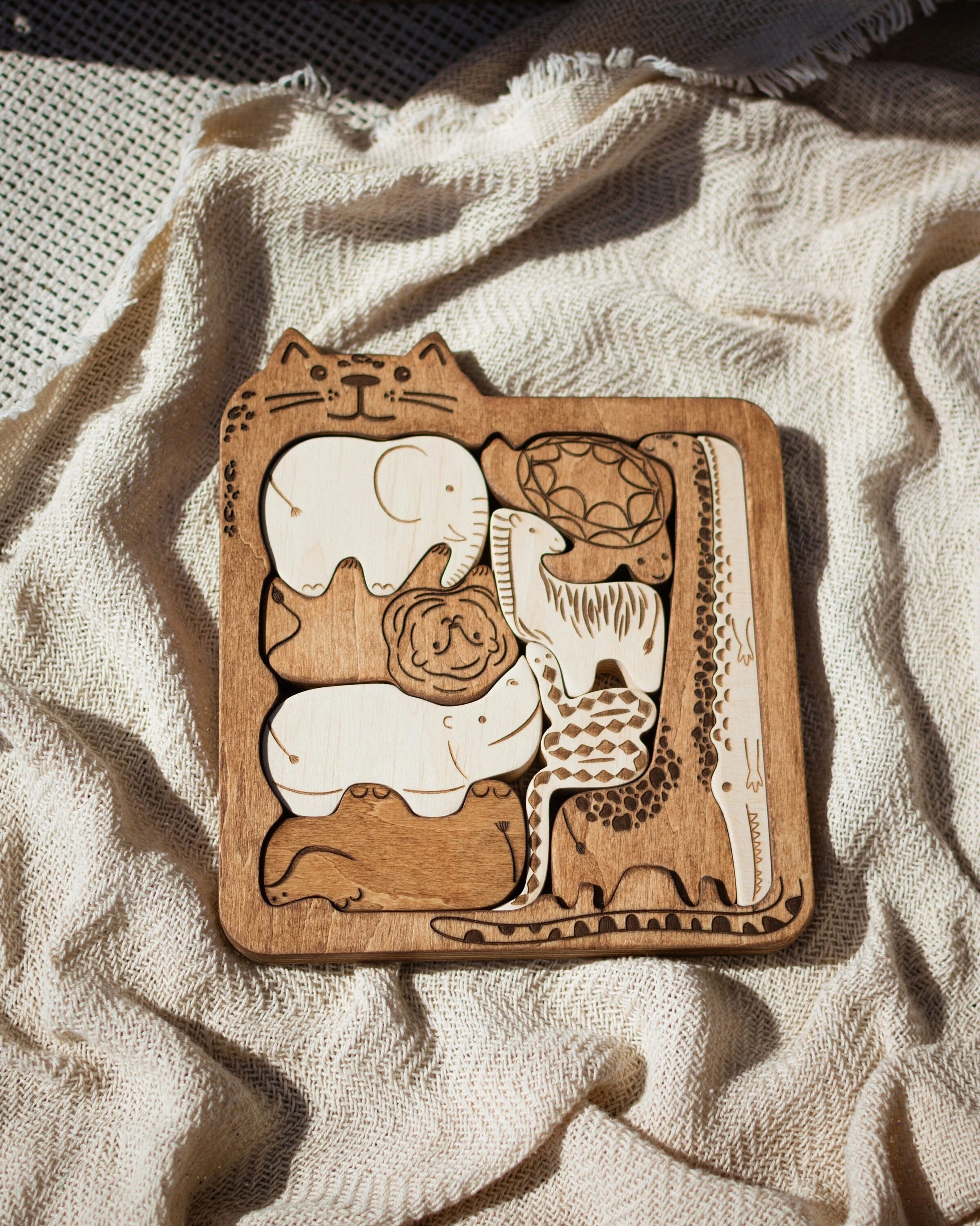 Wooden Brain Teaser Puzzle For Baby Toddler Wood Kids Toys Developmental Toy 1 2 3 Year Old Gift For Nephew and Niece | Ready To Ship USA