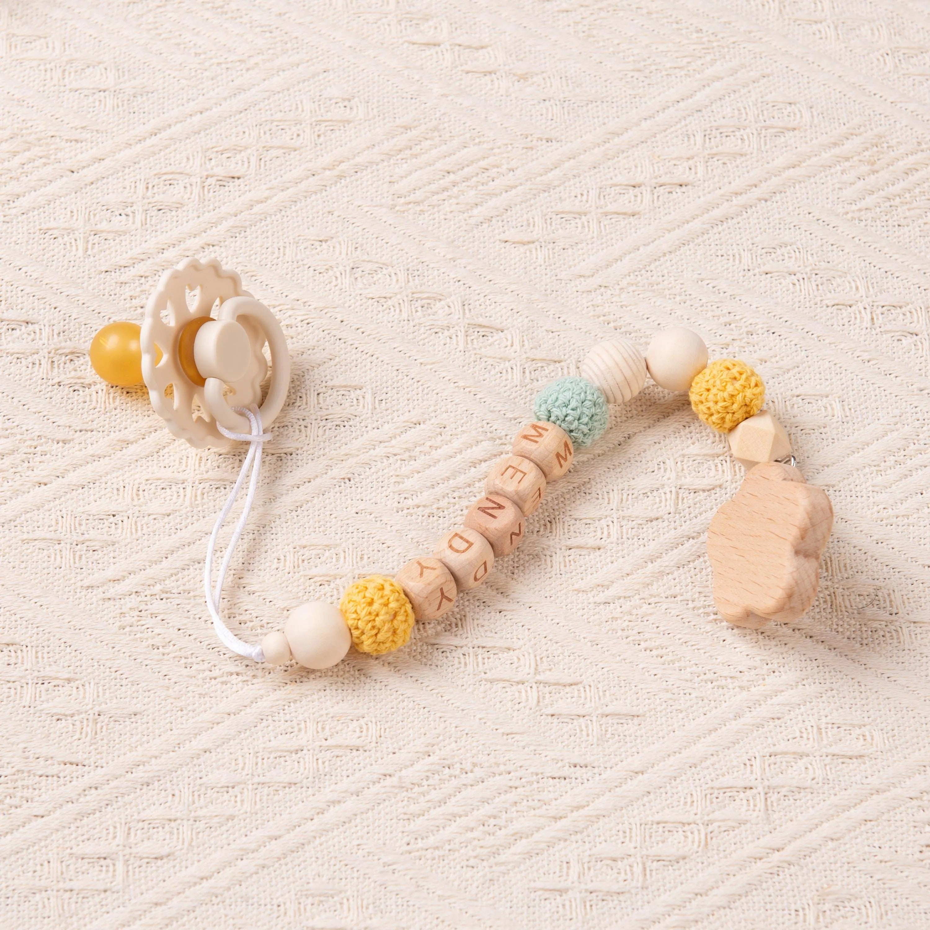 Personalized Crochet Pacifier Clip for Baby, Custom Binky Clip with Name, Soother Clip for Boy and Girl, Newborn Gifts, Baby Shower Gifts