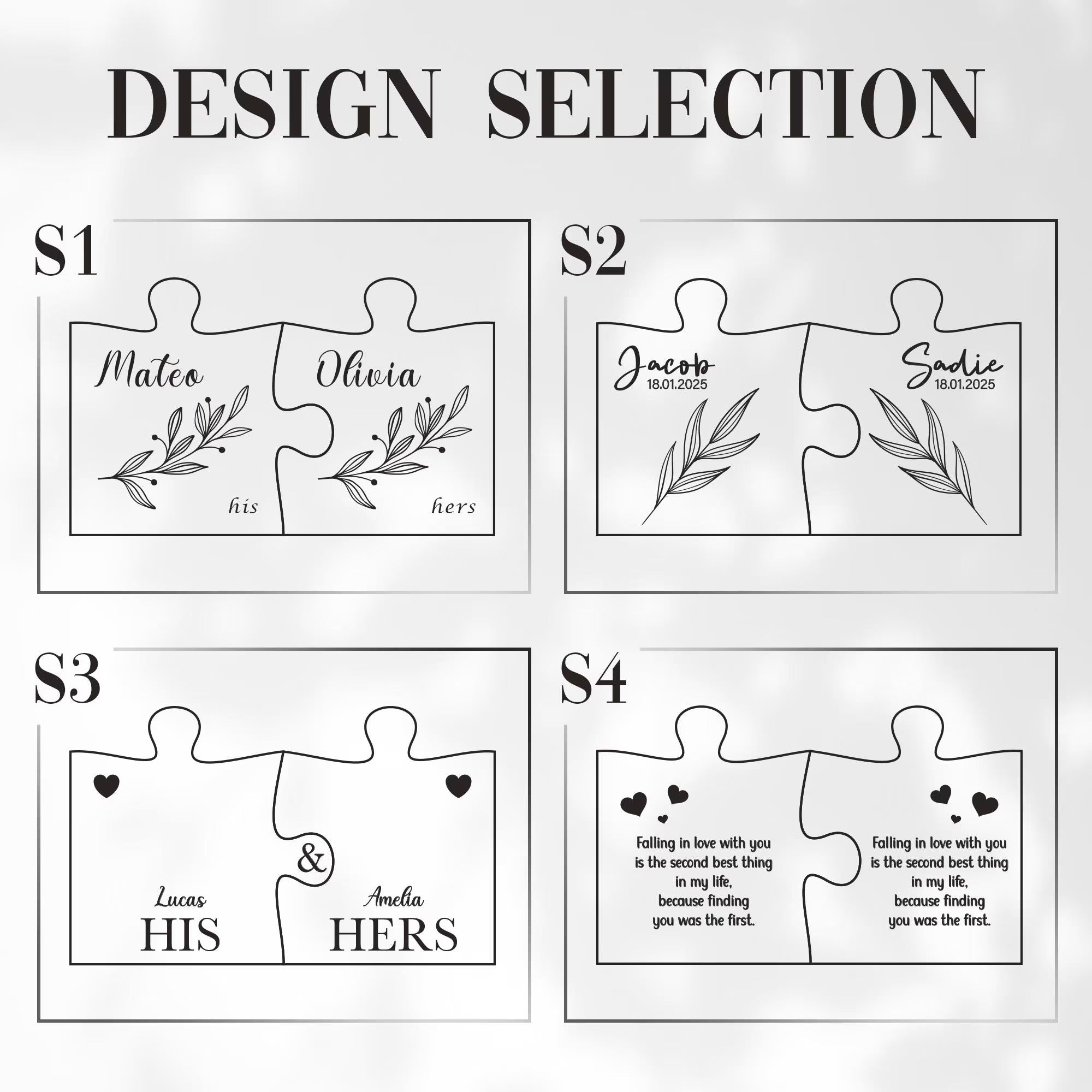 Custom Couples Coaster Set, Leaf Design, Personalised Couples Coaster, Set of 2, His Her Coasters, Anniversary Wedding Gift, Mr Mrs Gift