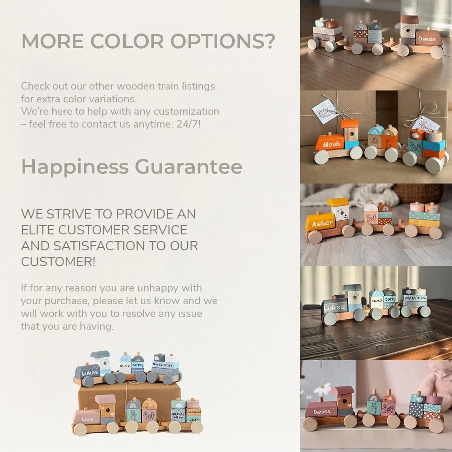 Personalized Wooden Train - Custom Baby Name Keepsake - Montessori Toy - Baby Shower Gift - Nursery Décor for Boys & Girls