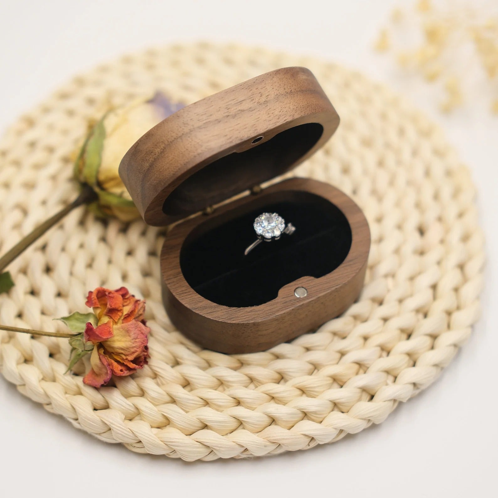 Personalized Wooden Engagement Ring Box, Wedding Anniversary Gift, Personalized Ring Box For Wedding Ceremony, Ring Bearer, Mr & Mrs Gifts
