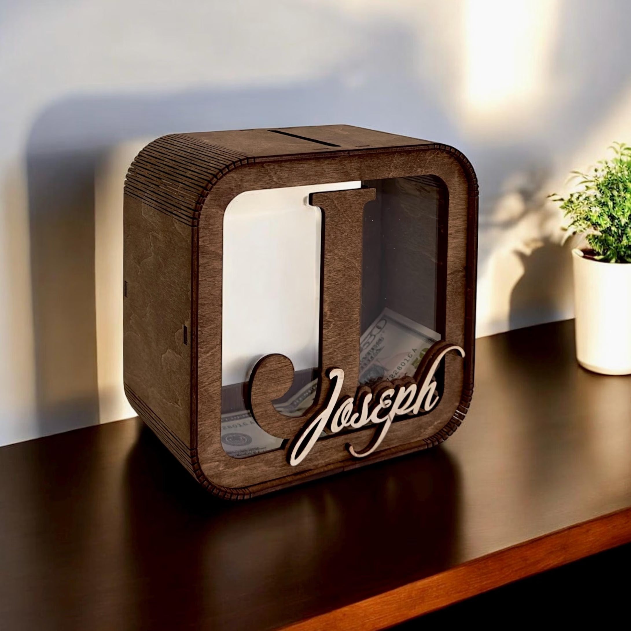 Piggy Bank for Kids, Cash Box for Child, Baby Birthday Gift, Wood Money Banks, Custom Money Box for Toddler, Gift for Kids, Name Piggy Bank