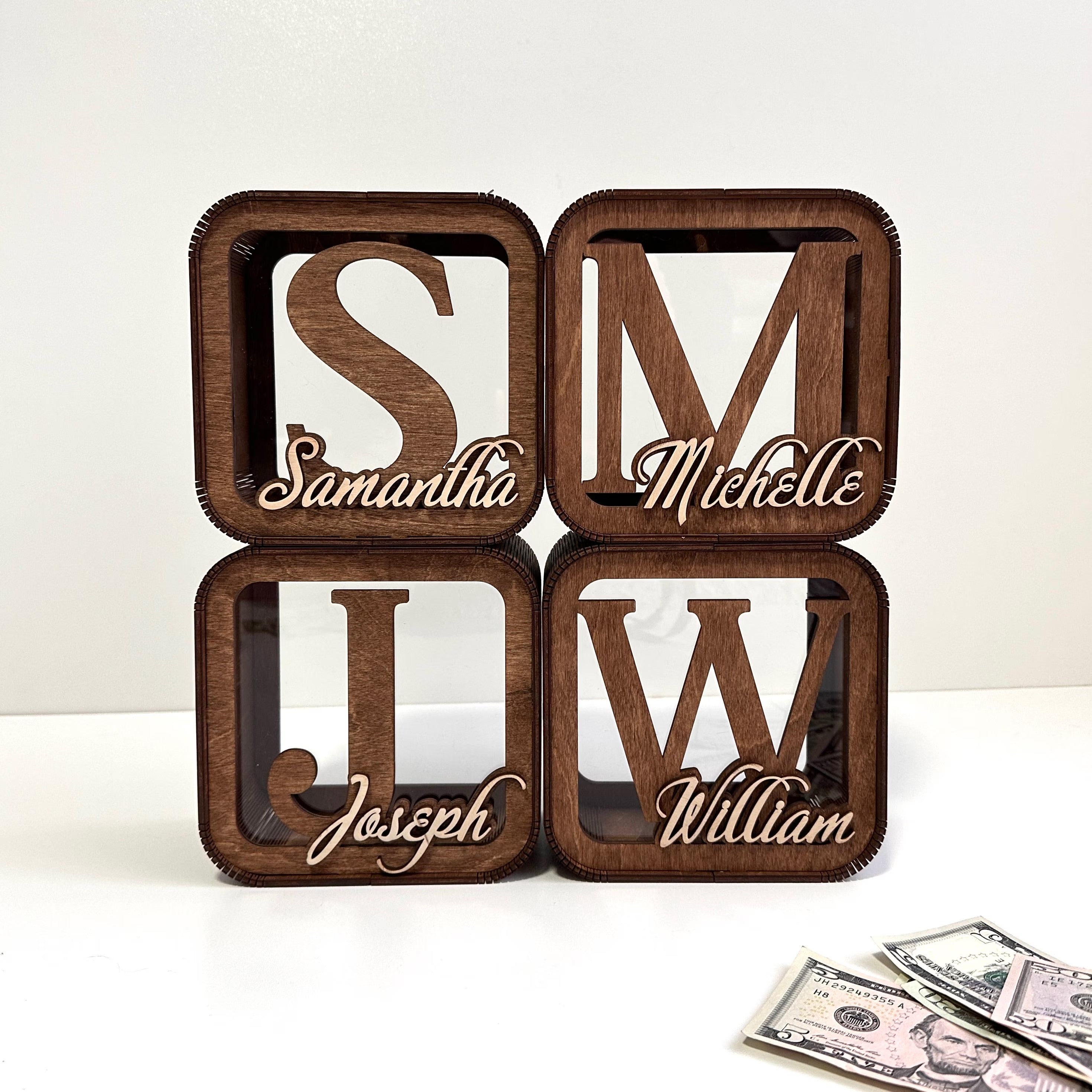 Piggy Bank for Kids, Cash Box for Child, Baby Birthday Gift, Wood Money Banks, Custom Money Box for Toddler, Gift for Kids, Name Piggy Bank