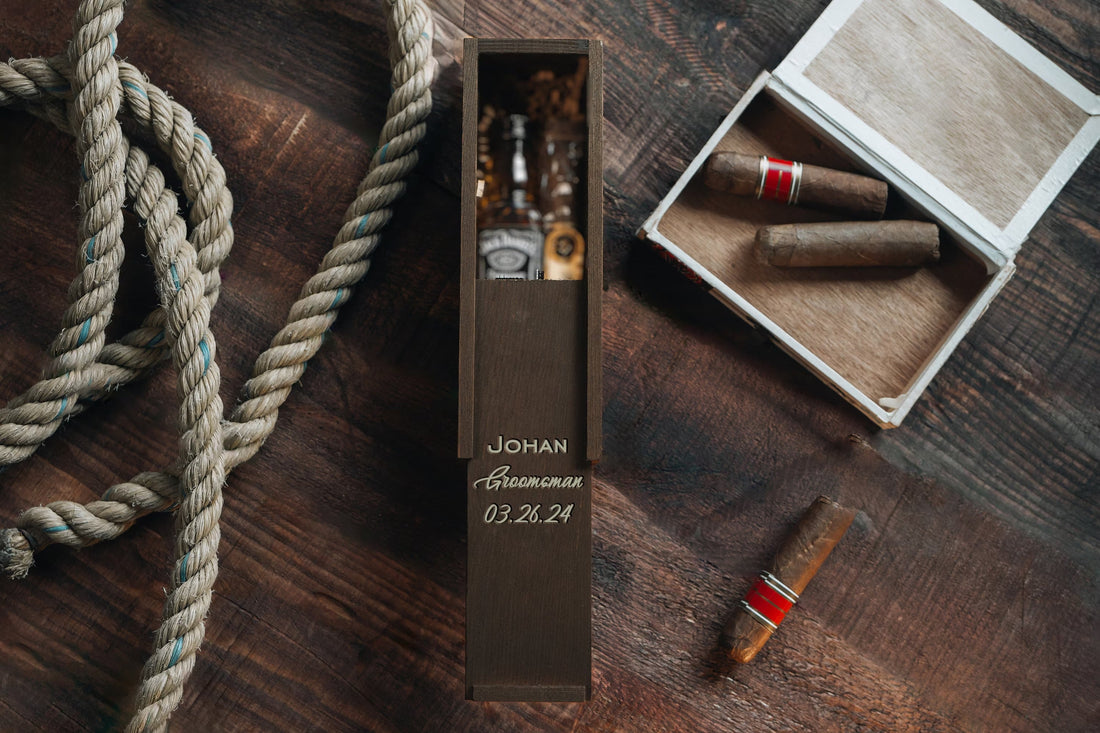 Personalized Groomsmen Proposal Box: Engraved Wooden Gift