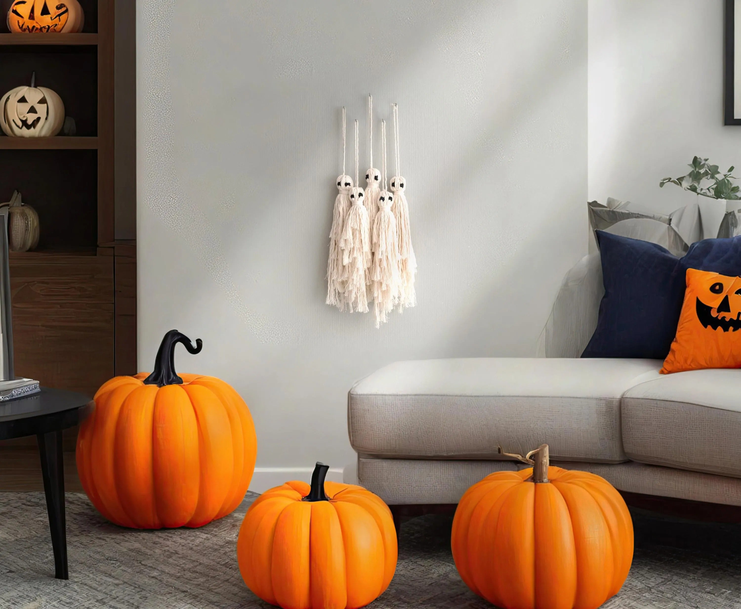 Macrame Ghost, Halloween Decor, Halloween Macrame, Goth Wall Hanging, Halloween Wall Decor, Macrame Gifts, Halloween Ghosts, Home Decor V82