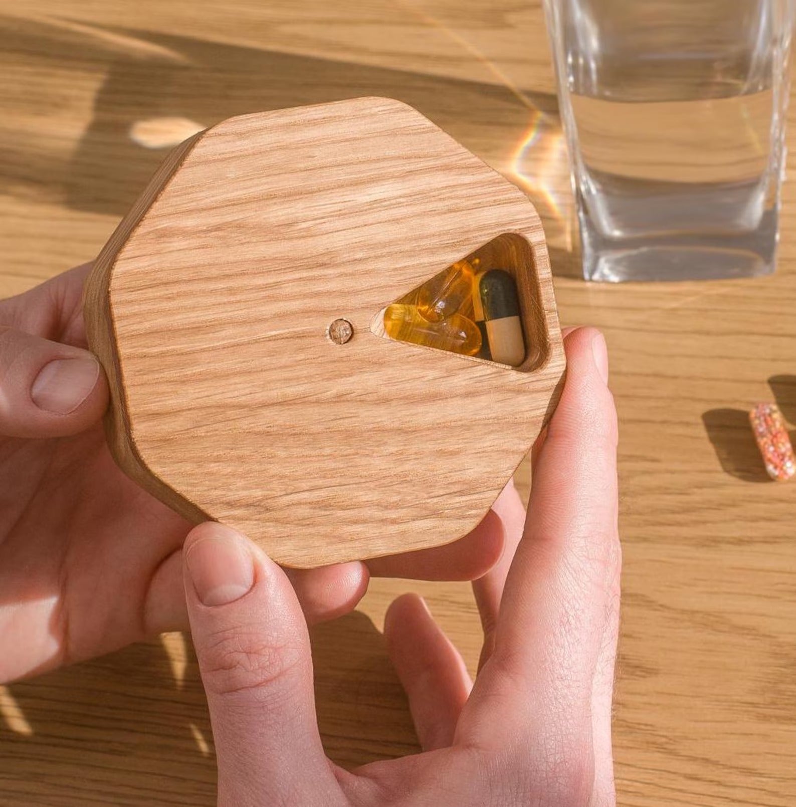 Wooden Daily Pill Box 7-Day, Pill Organizer, Weekly Pill Case,  Engraved Pill Container Storage