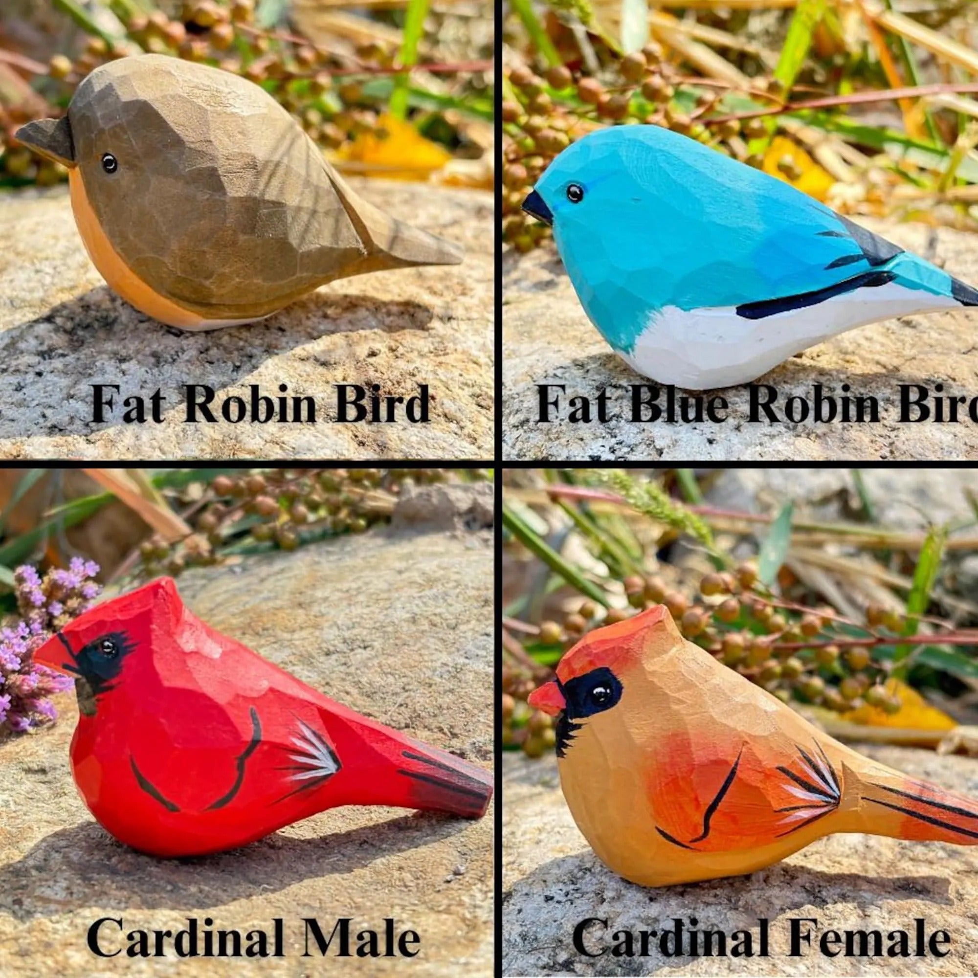 Hand Carved Wooden Bird Ornaments,Chubby Robin Figurine,Wooden Bird Figurine Ornament,Gift for Bird Lovers,Birthday Gift,Christmas Gifts