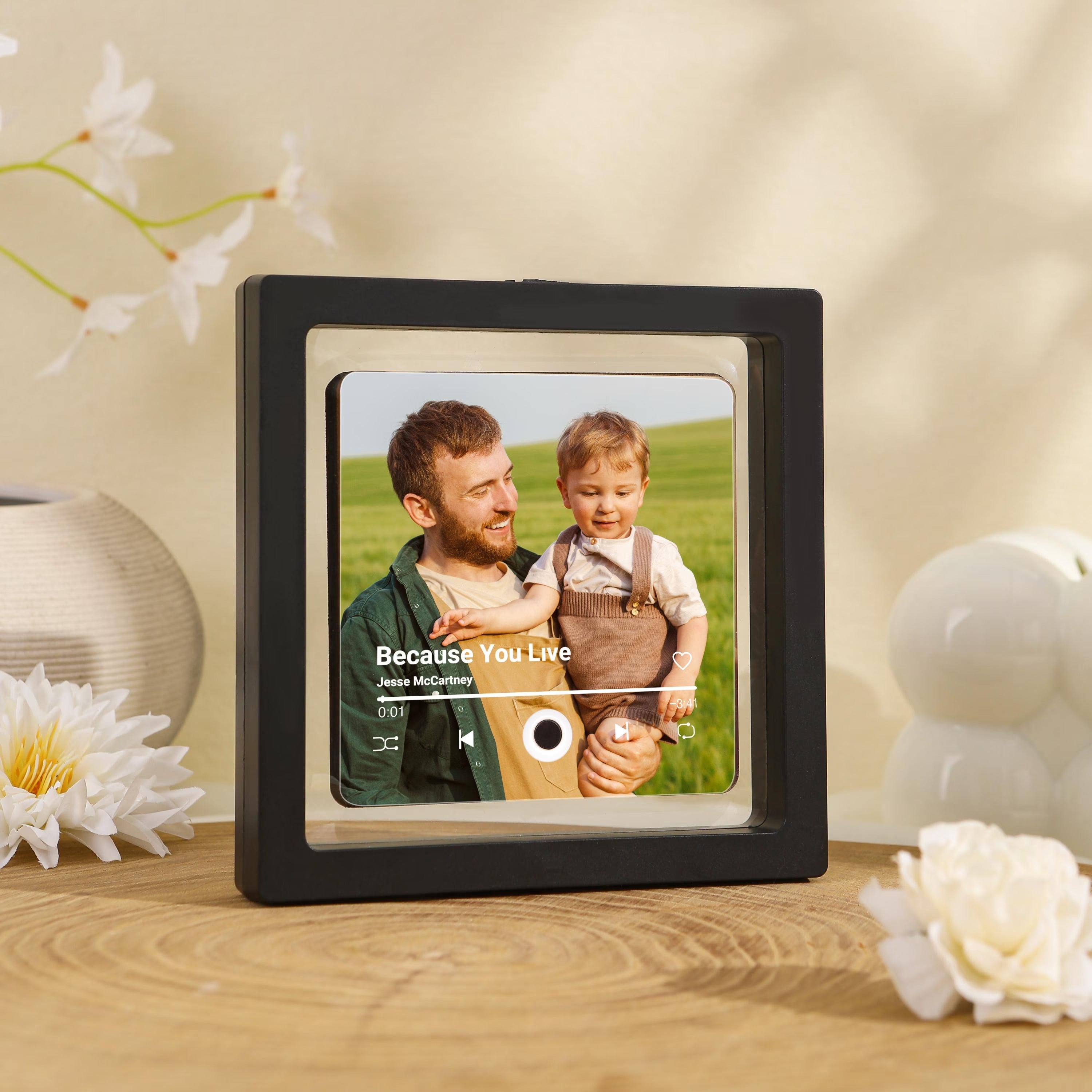 Custom Music Fridge Magnet, Personalized Photo & Music Fridge Magnet, Play Whole Song Music Box, Voicemail Keepsake Anniversary Gift for Him