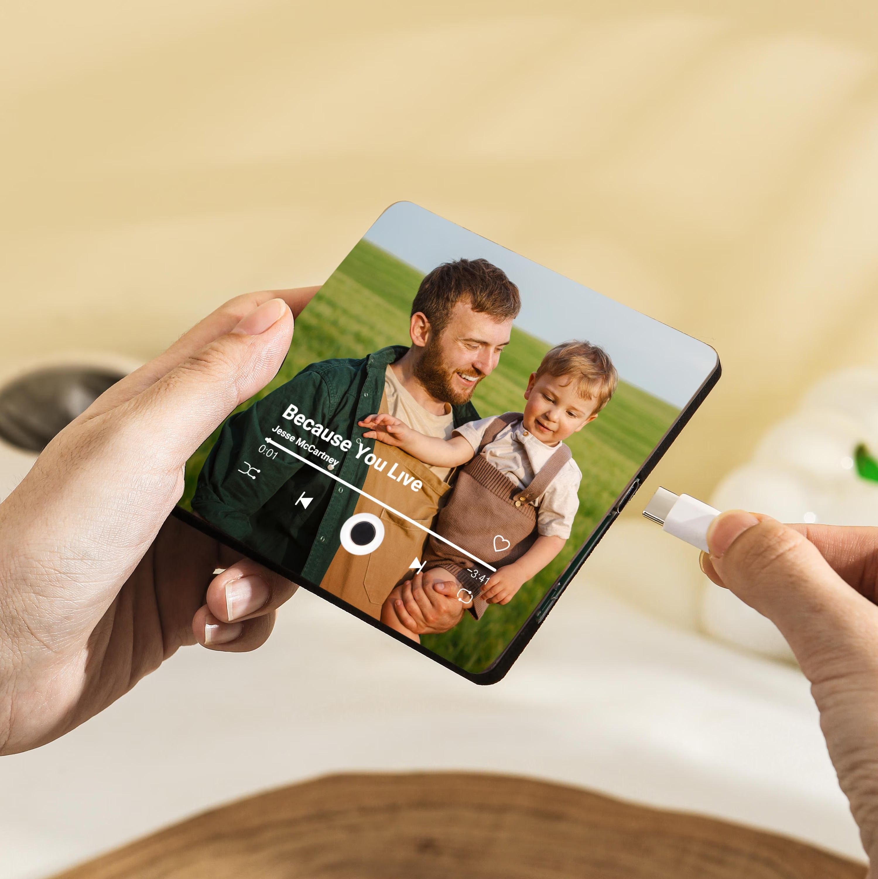 Custom Music Fridge Magnet, Personalized Photo & Music Fridge Magnet, Play Whole Song Music Box, Voicemail Keepsake Anniversary Gift for Him