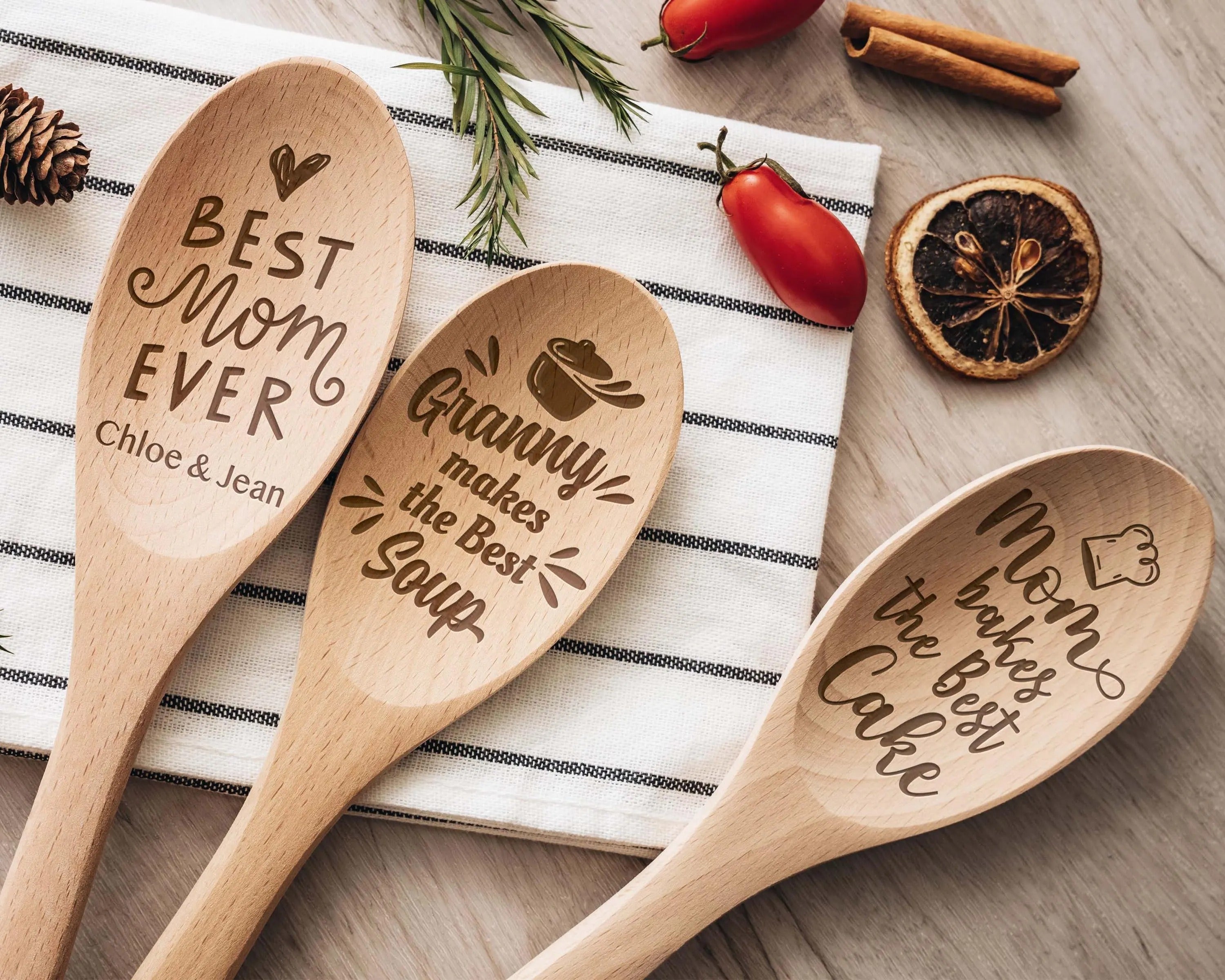 The Perfect Mix Spoon Gifts for Mom, Personalized Wedding Favors, Engraved Wooden Spoons, Bridal Shower Favors, Wedding Party Gifts
